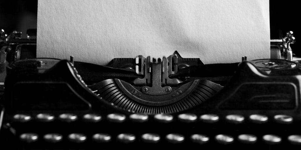 A typewriter at a blank page